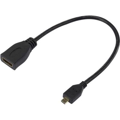 Adaptateur HDMI professionnel Speaka - Noir, plaqué or, 20cm Adaptateur HDMI professionnel Speaka - Noir, plaqué or, 20cm