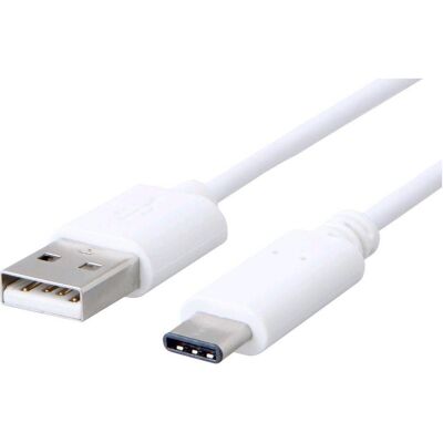 C-Tech Câble USB 2.0 AM vers Type-C (AM/CM), 1m, blanc (1 m, USB 2.0), Câble USB C-Tech Câble USB 2.0 AM vers Type-C (AM/CM), 1m, blanc (1 m, USB 2.0), Câble USB