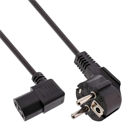 InLine 60er B-Pack Netzkabel, Schutzk. gew. / C13 rechts gew., schwarz, 0,5m (0.50 m), Câble d'alimentation, Noir InLine 60er B-Pack Netzkabel, Schutzk. gew. / C13 rechts gew., schwarz, 0,5m (0.50 m), Câble d'alimentation, Noir