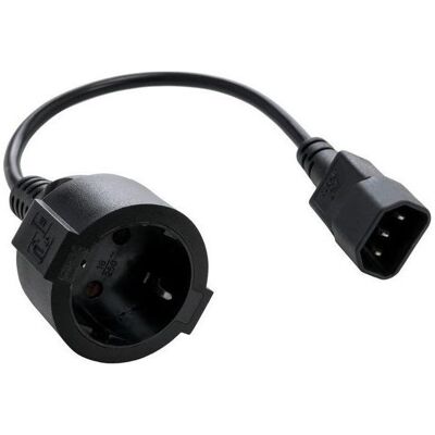 C-Tech adaptateur d'alimentation C14 (M) -> schuko (F), 15 cm (0.15 m), Câble d'alimentation, Noir C-Tech adaptateur d'alimentation C14 (M) -> schuko (F), 15 cm (0.15 m), Câble d'alimentation, Noir