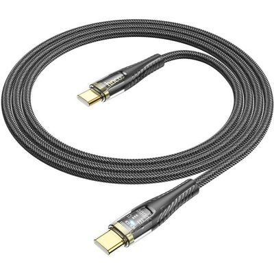 Hoco Cable Cable USB C to USB C 3A 60W 1,2 m U121 black (1.20 m, 60 W), Câble USB Hoco Cable Cable USB C to USB C 3A 60W 1,2 m U121 black (1.20 m, 60 W), Câble USB