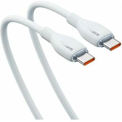 Baseus Pudding Series Câble de recharge rapide USB-C vers USB-C 100W, 2m - Blanc (2 m, 100 W), Câble USB Baseus Pudding Series Câble de recharge rapide USB-C vers USB-C 100W, 2m - Blanc (2 m, 100 W), Câble USB