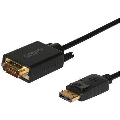 Savio Cl-203 1 8 m DisplayPort VGA (D-Sub) Schwarz (1.80 m), Câble vidéo, Noir Savio Cl-203 1 8 m DisplayPort VGA (D-Sub) Schwarz (1.80 m), Câble vidéo, Noir