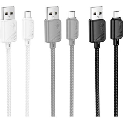 Hoco Cable cable USB A to Micro USB 2,4A X113 1 m black (1 m), Câble USB Hoco Cable cable USB A to Micro USB 2,4A X113 1 m black (1 m), Câble USB