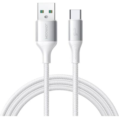 Joyroom Flash Series Fast Charging USB-A to USB-C Cable 3A, 1m - White (1 m, USB 3.2 Gen 1, 30 W), Câble USB Joyroom Flash Series Fast Charging USB-A to USB-C Cable 3A, 1m - White (1 m, USB 3.2 Gen 1, 30 W), Câble USB