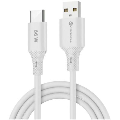 Forcell Cable F-ENERGY C342 cable USB A to Type C QC4.0 3A 66W Silicone 1 m white (1 m, USB 2.0, 66 W), Câble USB Forcell Cable F-ENERGY C342 cable USB A to Type C QC4.0 3A 66W Silicone 1 m white (1 m, USB 2.0, 66 W), Câble USB