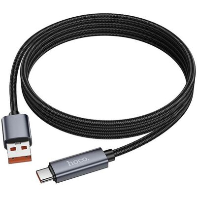 Hoco Cable Cable USB A to USB C 5A with display 1 m X112 black (1 m, USB 3.2 Gen 1, 100 W), Câble USB Hoco Cable Cable USB A to USB C 5A with display 1 m X112 black (1 m, USB 3.2 Gen 1, 100 W), Câble USB