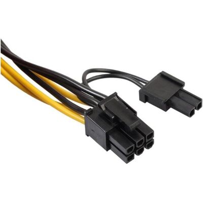 PowerGuard Câble d'alimentation GPU PCI-E 6 broches (mâle) vers 8 broches (mâle) 0.5m (50 cm), Câble interne (PC) PowerGuard Câble d'alimentation GPU PCI-E 6 broches (mâle) vers 8 broches (mâle) 0.5m (50 cm), Câble interne (PC)