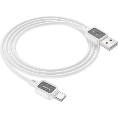 Hoco Cable cable USB A to Typ C 3A X108 1 m white (1 m), Câble USB Hoco Cable cable USB A to Typ C 3A X108 1 m white (1 m), Câble USB