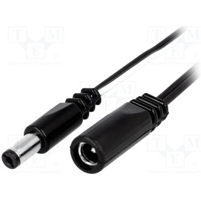 BQ Cable Câble 2 × 0,5 mm², fiche CC 5,5/2,1, prise CC 5,5/2,1 droite (0.50 m), Câble d'alimentation, Noir BQ Cable Câble 2 × 0,5 mm², fiche CC 5,5/2,1, prise CC 5,5/2,1 droite (0.50 m), Câble d'alimentation, Noir