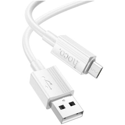Hoco Cable cable USB A to Micro USB 2,4A X107 1 m white (1 m, USB 3.2 Gen 1), Câble USB Hoco Cable cable USB A to Micro USB 2,4A X107 1 m white (1 m, USB 3.2 Gen 1), Câble USB