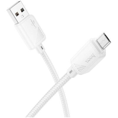 Hoco Cable cable USB A to Micro USB 2,4A X113 1 m white (1 m, USB 3.2 Gen 1), Câble USB Hoco Cable cable USB A to Micro USB 2,4A X113 1 m white (1 m, USB 3.2 Gen 1), Câble USB