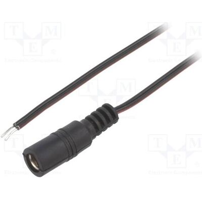 BQ Cable Câble 2 x 0,35 mm², prise DC 5,5/2,5 droite, noir, 2 m (2 m), Câble d'alimentation, Noir BQ Cable Câble 2 x 0,35 mm², prise DC 5,5/2,5 droite, noir, 2 m (2 m), Câble d'alimentation, Noir