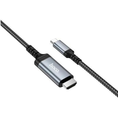Hoco Cable Screen mirroring cable USB C to HDMI 4K 30Hz 1,8 m UA43 metal gray (1.80 m), Câble vidéo, Gris Hoco Cable Screen mirroring cable USB C to HDMI 4K 30Hz 1,8 m UA43 metal gray (1.80 m), Câble vidéo, Gris
