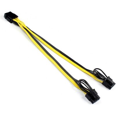 PowerGuard Câble d'alimentation PCI-E 6 broches vers 2x 8 broches (6+2 broches) pour carte graphique 30cm (30 cm), Câble interne (PC) PowerGuard Câble d'alimentation PCI-E 6 broches vers 2x 8 broches (6+2 broches) pour carte graphique 30cm (30 cm), Câble interne (PC)