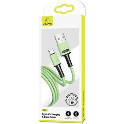 Usams Câble U52 USB-C 2A Fast Charge 1m zielony/green SJ436USB02 (US-SJ436) (1 m, USB 3.2 Gen 1), Câble USB Usams Câble U52 USB-C 2A Fast Charge 1m zielony/green SJ436USB02 (US-SJ436) (1 m, USB 3.2 Gen 1), Câble USB
