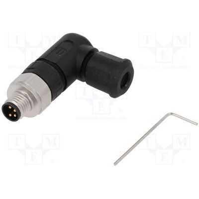 Harting Connecteur : M8 mâle, broches : 4, 4 A, 30 V, IP67, coudé à 90° pour câble, Câble + prise électronique Harting Connecteur : M8 mâle, broches : 4, 4 A, 30 V, IP67, coudé à 90° pour câble, Câble + prise électronique