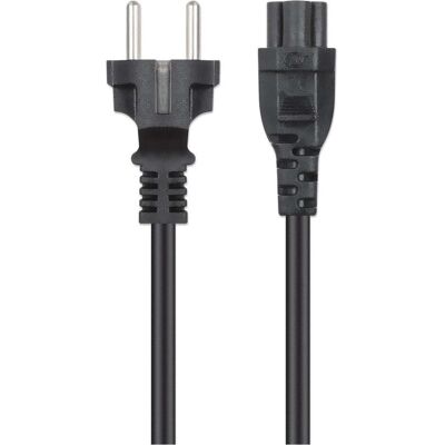 Manhattan Stromkabel C5 auf Schutzkonktakt EU CEE 7/7, 3 m (3 m), Câble d'alimentation, Noir Manhattan Stromkabel C5 auf Schutzkonktakt EU CEE 7/7, 3 m (3 m), Câble d'alimentation, Noir
