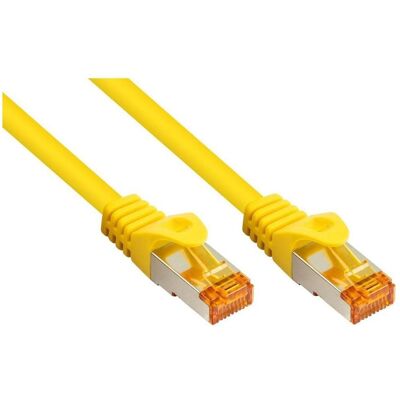 Kabelmeister Cat 7 RJ45 Patchkabel 50m, TPE, gelb, für Hochgeschwindigkeitsnetzwerke (S/FTP, CAT7, 50 m), Câble réseau Kabelmeister Cat 7 RJ45 Patchkabel 50m, TPE, gelb, für Hochgeschwindigkeitsnetzwerke (S/FTP, CAT7, 50 m), Câble réseau