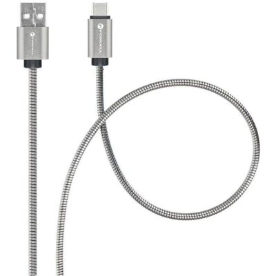 Forcell Cable F-ENERGY Metal C234 cable USB A to Type C QC3.0 2,4A 12W 1 m silver (1 m, 12 W), Câble USB Forcell Cable F-ENERGY Metal C234 cable USB A to Type C QC3.0 2,4A 12W 1 m silver (1 m, 12 W), Câble USB