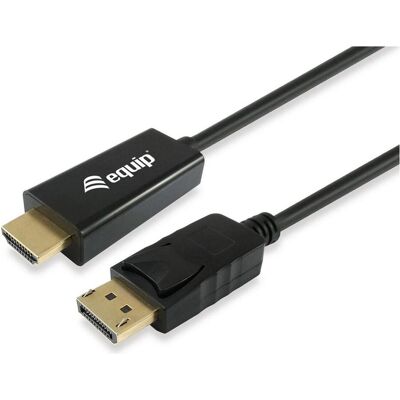 Equip Adaptateur Displayport HDMI mâle/mâle 2.0m 4K/30Hz noir (DisplayPort, HDMI), Adaptateur vidéo, Noir Equip Adaptateur Displayport HDMI mâle/mâle 2.0m 4K/30Hz noir (DisplayPort, HDMI), Adaptateur vidéo, Noir