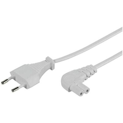 Vivanco Cordon d'alimentation européen coudé, 3 m (3 m), Câble d'alimentation, Blanc Vivanco Cordon d'alimentation européen coudé, 3 m (3 m), Câble d'alimentation, Blanc