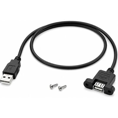 PowerGuard USB 2.0 Panel Mount Extension Cable USB-A Female to USB-A Male 0.5m (0.50 m, USB 2.0), Câble USB PowerGuard USB 2.0 Panel Mount Extension Cable USB-A Female to USB-A Male 0.5m (0.50 m, USB 2.0), Câble USB