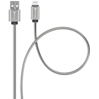 Forcell Cable F-ENERGY Metal C236 cable USB A to Lightning 2,4A 12W 1 m silver (1 m, 12 W), Câble USB Forcell Cable F-ENERGY Metal C236 cable USB A to Lightning 2,4A 12W 1 m silver (1 m, 12 W), Câble USB