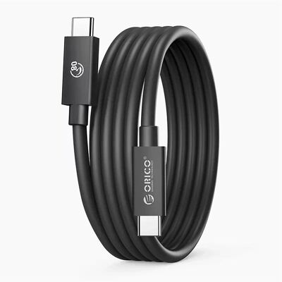 Orico USB4 Thunderbolt5 Kabel 80 Gbit/s 240 W USB-C auf USB-C 1,5 m - Schwarz (1.50 m, Thunderbolt 5, USB 4, 240 W), Câble USB Orico USB4 Thunderbolt5 Kabel 80 Gbit/s 240 W USB-C auf USB-C 1,5 m - Schwarz (1.50 m, Thunderbolt 5, USB 4, 240 W), Câble USB
