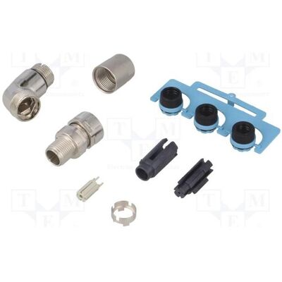 Harting Connecteur : fiche M12, broche n° 5 mâle, modèle Slim 60 V, coudé à 90°, IP67, 4 A, Câble + prise électronique Harting Connecteur : fiche M12, broche n° 5 mâle, modèle Slim 60 V, coudé à 90°, IP67, 4 A, Câble + prise électronique