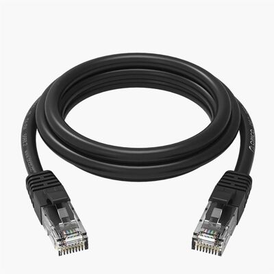Orico Câble réseau Ethernet PUG-C6 CAT6 1 000 Mbps RJ45 pour Internet et LAN, rond, 2 m - noir (UTP, CAT6, 2 m), Câble réseau Orico Câble réseau Ethernet PUG-C6 CAT6 1 000 Mbps RJ45 pour Internet et LAN, rond, 2 m - noir (UTP, CAT6, 2 m), Câble réseau
