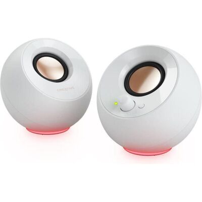 Creative Haut-parleur Pebble SE RGB stéréo, blanc, Haut-parleur PC, Blanc Creative Haut-parleur Pebble SE RGB stéréo, blanc, Haut-parleur PC, Blanc