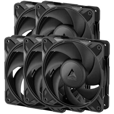 Arctic Lot de 5 Ventilateurs de boitier P12 Pro PST Low Noise - 12cm (Noir) (120 mm, 5x), Ventilateur PC, Noir Arctic Lot de 5 Ventilateurs de boitier P12 Pro PST Low Noise - 12cm (Noir) (120 mm, 5x), Ventilateur PC, Noir