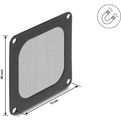 Delock Grille de ventilation avec filtre à poussière, à fixation magnétique, pour boîtier PC, 80 x 80 mm,, Ventilateur PC : accessoires, Noir Delock Grille de ventilation avec filtre à poussière, à fixation magnétique, pour boîtier PC, 80 x 80 mm,, Ventilateur PC : accessoires, Noir