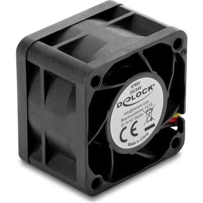 Delock Ventilateur axial à courant continu 24 V, 40 x 40 x 28 mm (67651) (40 mm), Ventilateur PC, Noir Delock Ventilateur axial à courant continu 24 V, 40 x 40 x 28 mm (67651) (40 mm), Ventilateur PC, Noir