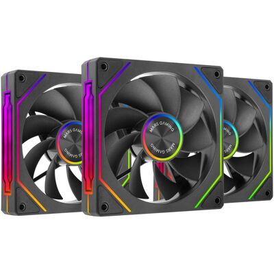 Mars Gaming Mf-Linkfinitykit2r (120 mm, 3x), Ventilateur PC, Multicolore, Noir Mars Gaming Mf-Linkfinitykit2r (120 mm, 3x), Ventilateur PC, Multicolore, Noir
