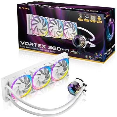 Antec Water Cooling Vortex 360 Argb Whit, Refroidissement liquide CPU, Blanc Antec Water Cooling Vortex 360 Argb Whit, Refroidissement liquide CPU, Blanc