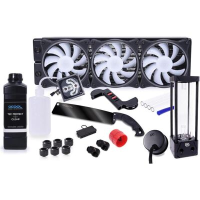 Alphacool Core Hurrican 360mm XT45 HardTube, Refroidissement liquide CPU, Transparent, Gris, Noir Alphacool Core Hurrican 360mm XT45 HardTube, Refroidissement liquide CPU, Transparent, Gris, Noir
