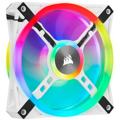 Corsair iCUE QL120 RGB (120 mm, 1x), Ventilateur PC, Blanc Corsair iCUE QL120 RGB (120 mm, 1x), Ventilateur PC, Blanc