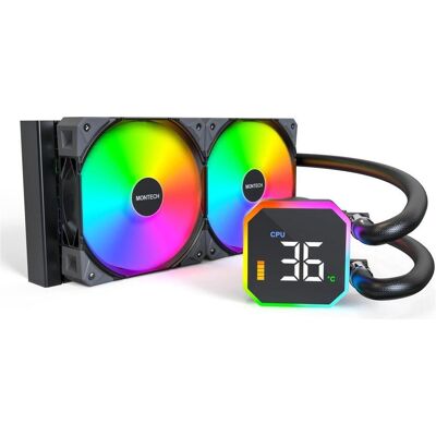 Montech HyperFlow Digital 240, Refroidissement liquide CPU, Noir Montech HyperFlow Digital 240, Refroidissement liquide CPU, Noir