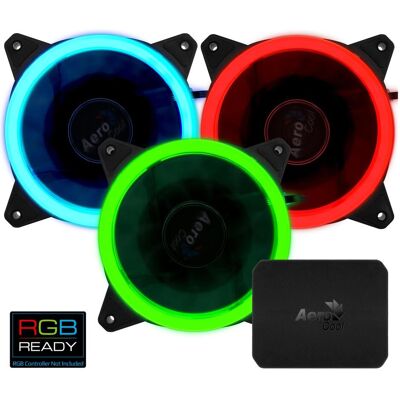 Aerocool Ventilateur Rev RGB Pro (120 mm, 3x), Ventilateur PC, Noir Aerocool Ventilateur Rev RGB Pro (120 mm, 3x), Ventilateur PC, Noir