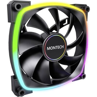 Montech AX140 PWM - noir (140 mm, 1x), Ventilateur PC, Noir Montech AX140 PWM - noir (140 mm, 1x), Ventilateur PC, Noir