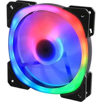 Gelid Ventilateur de boîtier PC avec éclairage AR LED (140 mm, 1x), Ventilateur PC, Noir Gelid Ventilateur de boîtier PC avec éclairage AR LED (140 mm, 1x), Ventilateur PC, Noir