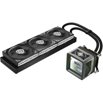 ASRock CPC Steel Legend Dark 360 LCD Black, Refroidissement liquide CPU, Noir ASRock CPC Steel Legend Dark 360 LCD Black, Refroidissement liquide CPU, Noir