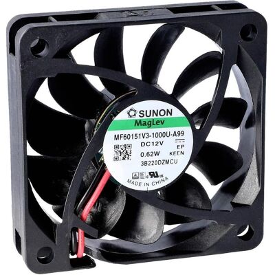 Sunon MF60151V3-1000U-A99 Ventilateur axial 12 V CC 29,89 m³/h (L x l x H) 15 x 60 x 6 (60 mm), Ventilateur PC, Noir Sunon MF60151V3-1000U-A99 Ventilateur axial 12 V CC 29,89 m³/h (L x l x H) 15 x 60 x 6 (60 mm), Ventilateur PC, Noir