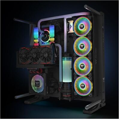 Thermaltake Riing Quad 14 RGB (140 mm, 3x), Ventilateur PC, Noir Thermaltake Riing Quad 14 RGB (140 mm, 3x), Ventilateur PC, Noir