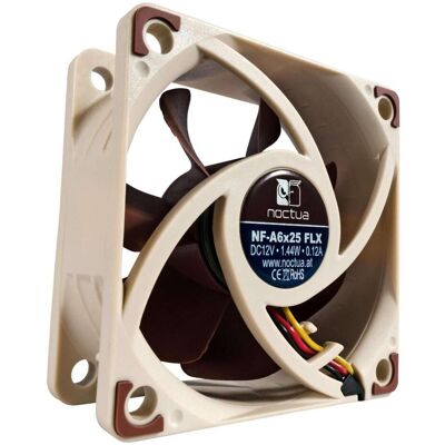 Noctua Ventilateur NF-A6x25 FLX (60 mm, 1x), Ventilateur PC, Marron, Beige Noctua Ventilateur NF-A6x25 FLX (60 mm, 1x), Ventilateur PC, Marron, Beige