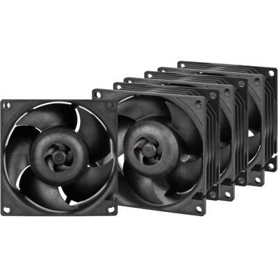 Arctic S8038-7K (4 paquets) (80 mm, 4x), Ventilateur PC, Noir Arctic S8038-7K (4 paquets) (80 mm, 4x), Ventilateur PC, Noir