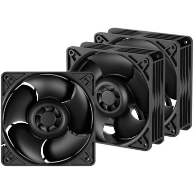 Arctic S12038-4K Pack de 3 (120 mm, 3x), Ventilateur PC, Noir Arctic S12038-4K Pack de 3 (120 mm, 3x), Ventilateur PC, Noir
