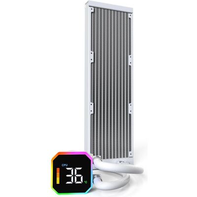 Montech HyperFlow Digital 360 White, Refroidissement liquide CPU, Blanc Montech HyperFlow Digital 360 White, Refroidissement liquide CPU, Blanc